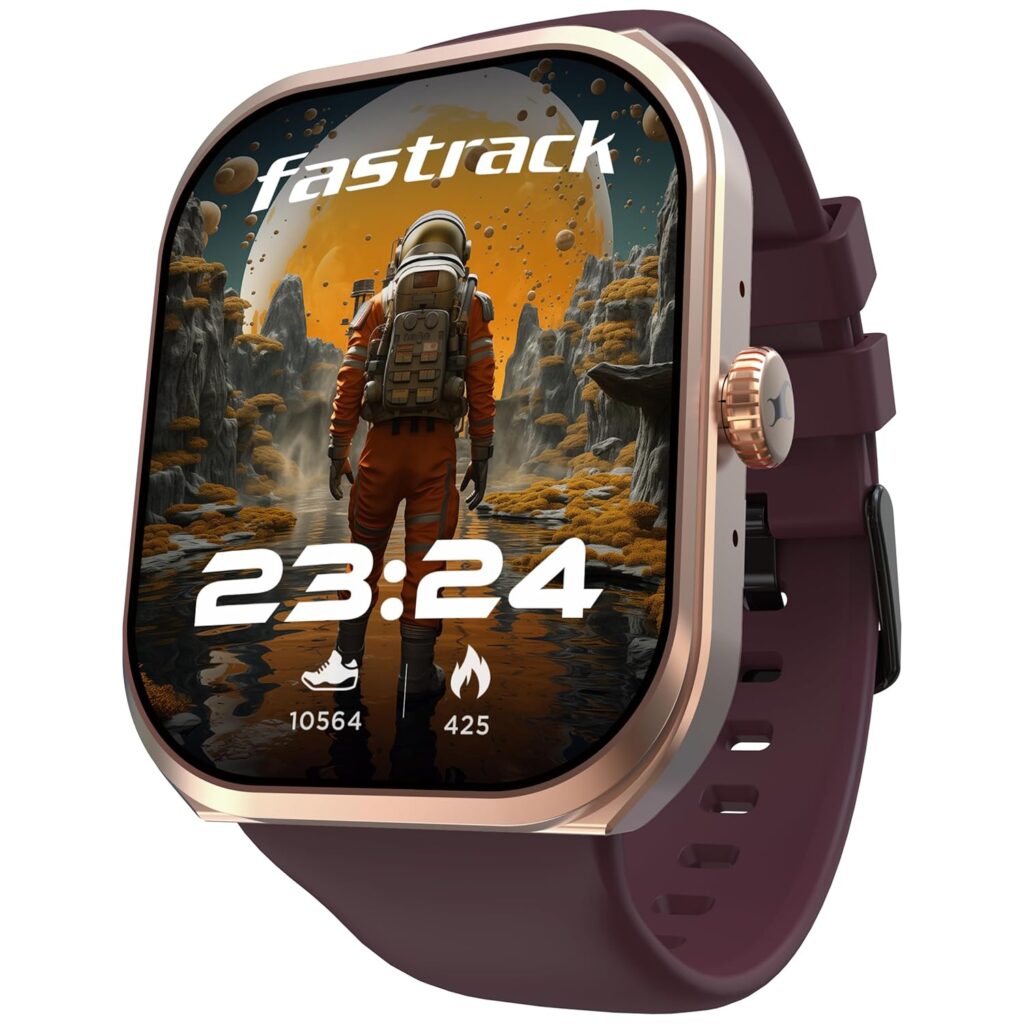 Fastrack Limitless FS2+ Smart Watch, 2.01″ UltraVU Display, Functional Crown, SingleSync BT Calling, 110+ Sports Modes, 200+ Smartwatch Faces, Upto 7 Day Battery, AI Voice Assistant (Wine Red)