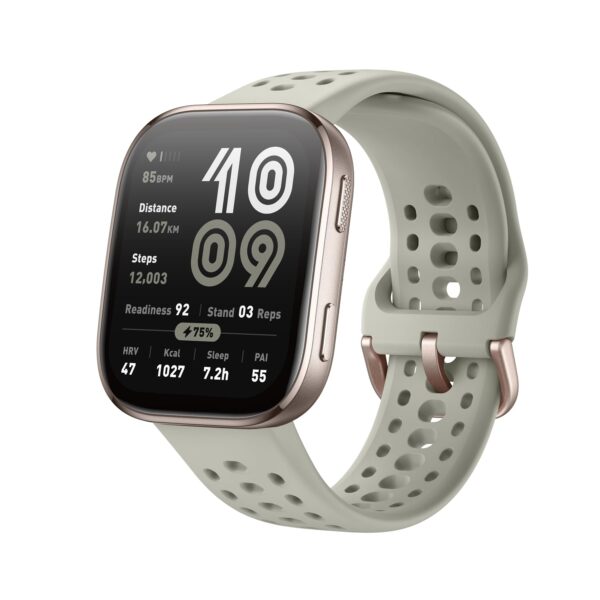 Amazfit Bip 6 Smart Watch 46mm, 14 Day Battery, 1.97″ AMOLED Display, GPS & Free Maps, AI, Bluetooth Call & Text, Health, Fitness & Sleep Tracker, 140+ Workout Modes, 5 ATM Water-Resistance, Stone