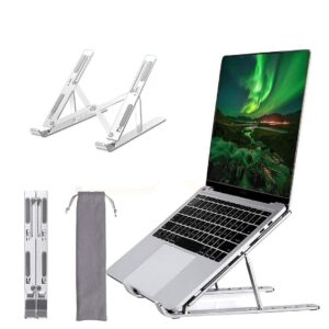 Dyazo 6 Angles Adjustable Aluminum Ergonomic Foldable Portable Tabletop Laptop/Desktop Riser Stand Holder Compatible for MacBook, HP, Dell, Lenovo & All Other Notebook (Silver) Dyazo 6 Angles Adjustable Aluminum Ergonomic Foldable Portable Tabletop Laptop/Desktop Riser Stand Holder Compatible for MacBook, HP, Dell, Lenovo & All Other Notebook (Silver)