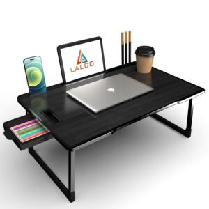 LALCO Laptop Bed Tray Table, Laptop Desk for Bed,Foldable Lap Desk Stand Notebook Desk Game Drying Laptop Table for Bed Portable Notebook Bed Tray Lap Tablet with Cup Holder (BUSCOTTED (Black)) LALCO Laptop Bed Tray Table, Laptop Desk for Bed,Foldable Lap Desk Stand Notebook Desk Game Drying Laptop Table for Bed Portable Notebook Bed Tray Lap Tablet with Cup Holder (BUSCOTTED (Black))