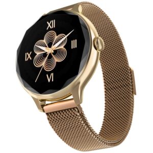 Noise Diva Smartwatch with Diamond Cut dial, Glossy Metallic Finish, AMOLED Display, Mesh Metal and Leather Strap Options, 100+ Watch Faces, Female Cycle Tracker Smart Watch for Women (Gold Link) Noise Diva Smartwatch with Diamond Cut dial, Glossy Metallic Finish, AMOLED Display, Mesh Metal and Leather Strap Options, 100+ Watch Faces, Female Cycle Tracker Smart Watch for Women (Gold Link)