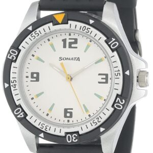 SF Quartz Analog White Dial Black Plastic Strap Watch for Men- NT7930PP01 SF Quartz Analog White Dial Black Plastic Strap Watch for Men- NT7930PP01