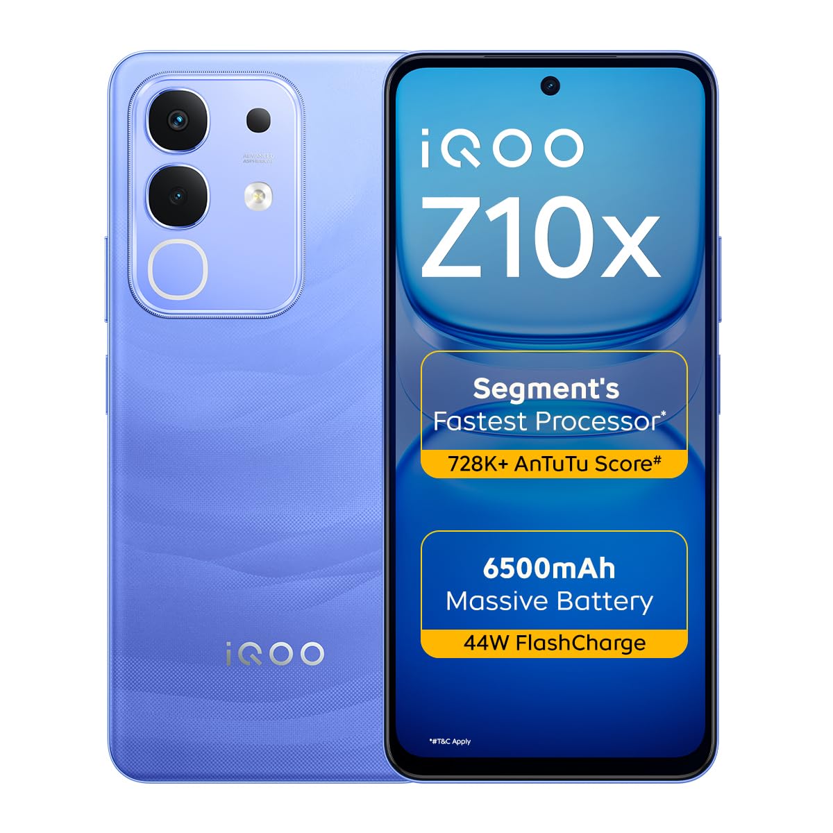 iQOO Z10x 5G (Ultramarine, 6GB RAM, 128GB Storage) | 6500 mAh Large Capacity Battery | Dimensity 7300 Processor | Military-Grade Durability iQOO Z10x 5G (Ultramarine, 6GB RAM, 128GB Storage) | 6500 mAh Large Capacity Battery | Dimensity 7300 Processor | Military-Grade Durability