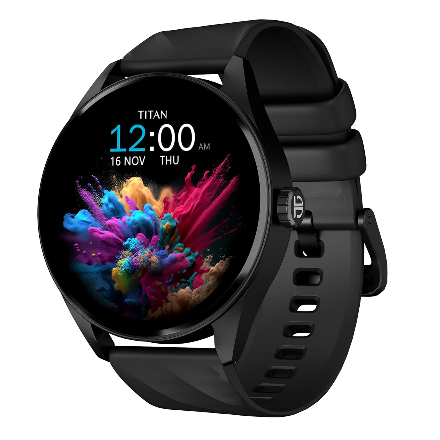 Titan Crest 1.43” AMOLED Smart Watch with BT Calling, AI Morning Briefs, Functional Crown, Health Tracking, Aluminium Body, 100+ Sports Modes, Smartwatch for Men and Women – Black Silicone Strap Titan Crest 1.43” AMOLED Smart Watch with BT Calling, AI Morning Briefs, Functional Crown, Health Tracking, Aluminium Body, 100+ Sports Modes, Smartwatch for Men and Women – Black Silicone Strap