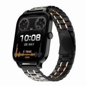 Vibez Majestic Luxury Smartwatch for Women & Men – Stainless Steel Strap, 1.83″ Display, High Resolution, 60 Sports Modes,100+ Watch Faces, Long Battery & BT Calling Smart Watch for Women & Men