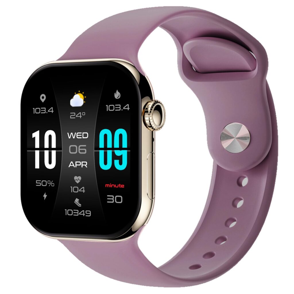 Fire-Boltt Ring X Smart Watch with 2.01” Always-On Display, Bluetooth Calling, Wireless Charging, AI Voice Assistant, 500+ Watch Faces, Health Suite, Smart Watch for Man & Woman – Pink S