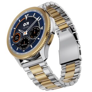 GOBOULT Newly Launched Pyro Smartwatch 1.43” AMOLED Screen, BT Calling 5.3, 600 Nits Brightness, IP68, 150+ Watchfaces, 120+ Sports Modes, AI Voice Assistant, SpO2 Monitoring (Platinum Gold)