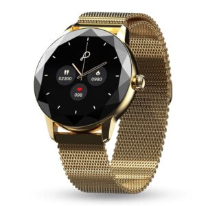 Pebble Vienna 1.27″ HD Display | BT Calling | Diamond Cut Design || Female Health Monitoring | Heart Rate Monitoring | Sleep Monitoring | Multiple Sports Mode – Classic Gold