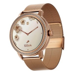 Titan Valerie 1.19″ AMOLED Studded Stainless Steel Smart Watch for Women, Next-Gen Chipset, Functional Crown, SOS & BT Calling, Women Wellness Suite, BP & Skin Temp Monitor, Fast Charging (Rose Gold) Titan Valerie 1.19″ AMOLED Studded Stainless Steel Smart Watch for Women, Next-Gen Chipset, Functional Crown, SOS & BT Calling, Women Wellness Suite, BP & Skin Temp Monitor, Fast Charging (Rose Gold)