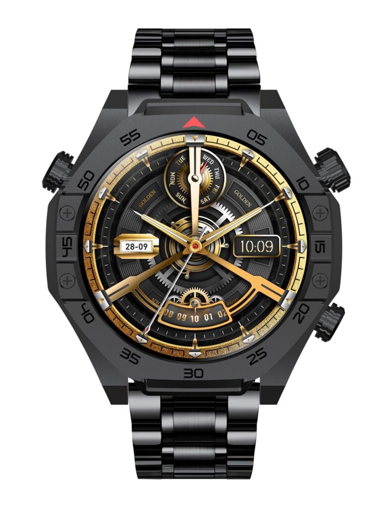 TIMEX Smart NexGen 1.43″(3.6cm) AMOLED Display with Functional Crown, Stainless Steel Bracelet and BT Calling Smartwatch for Unisex – TWTXW700T