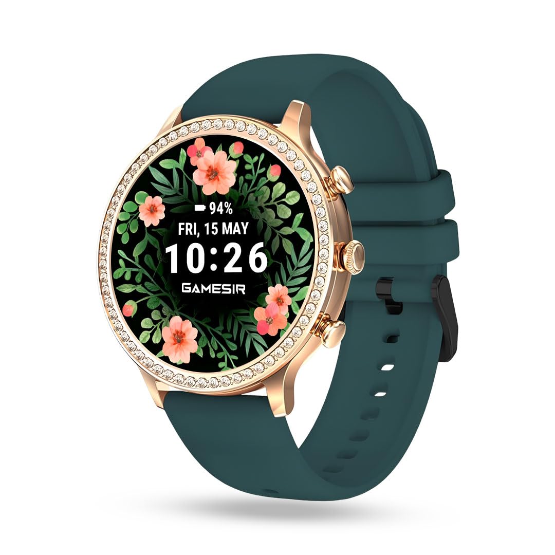 GAMESIR GEN 12 Pro Bluetooth Smartwatch for Men & Women | AMOLED Display with Touchscreen Fitness Tracker| Elegant Round Dial, Sports Mode, Health Monitoring, Waterproof (Green) GAMESIR GEN 12 Pro Bluetooth Smartwatch for Men & Women | AMOLED Display with Touchscreen Fitness Tracker| Elegant Round Dial, Sports Mode, Health Monitoring, Waterproof (Green)