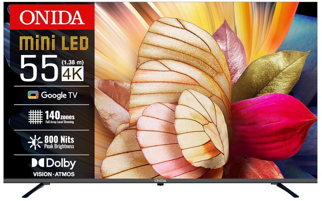 Onida 139 cm (55 inchs) Nexg Series 4K Ultra HD Smart QLED Mini LED Google TV MZ55MIN