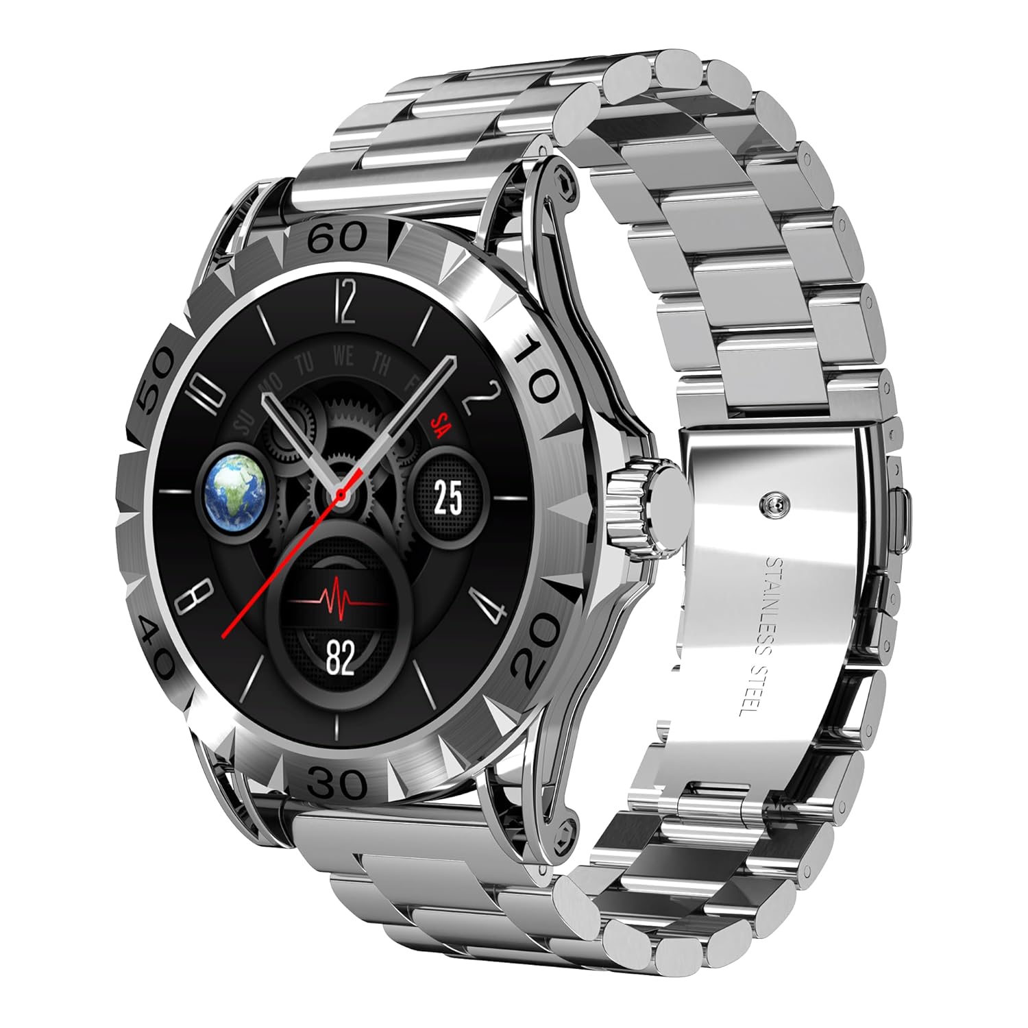 boAt Enigma Orion Men’s Luxury Smart Watch Enigma Orion w/ 1.39”(3.53 cm) HD Display, Functional Crown, BT Calling, Metal Body, Activity Tracker, 7 Days Battery, Smart Watch for Men (Metallic Silver) boAt Enigma Orion Men’s Luxury Smart Watch Enigma Orion w/ 1.39”(3.53 cm) HD Display, Functional Crown, BT Calling, Metal Body, Activity Tracker, 7 Days Battery, Smart Watch for Men (Metallic Silver)
