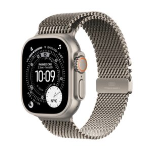 Apple Watch Ultra 3 GPS + Cellular 49mm Natural Titanium Case with Natural Titanium Milanese Loop – Small