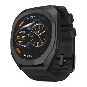 Fastrack Cosmix 1.32″ AMOLED Display Metal Case Smart Watch with Heart Rate Monitor,AI Watchface & Chat,Push Button Interactions,BT Calling,IP68 Water Resistant Upto 5 Days Battery Life – Onyx Black