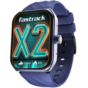 Fastrack Limitless X2 Smart Watch, 1.91″ Ultravu with Rotating Crown, 60 Hz Refresh Rate, Advanced Chipset, Singlesync BT Calling, 100+ Sports Mode & Smartwatch Faces, IP68, Blue