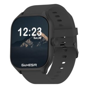 GameSir H18 Smartwatch with Long Battery Life, 2.01″ High-Resolution Screen, Bluetooth Calling, IP68 Waterproof, TFT Display, Luxury Design for Men & Women (Black)