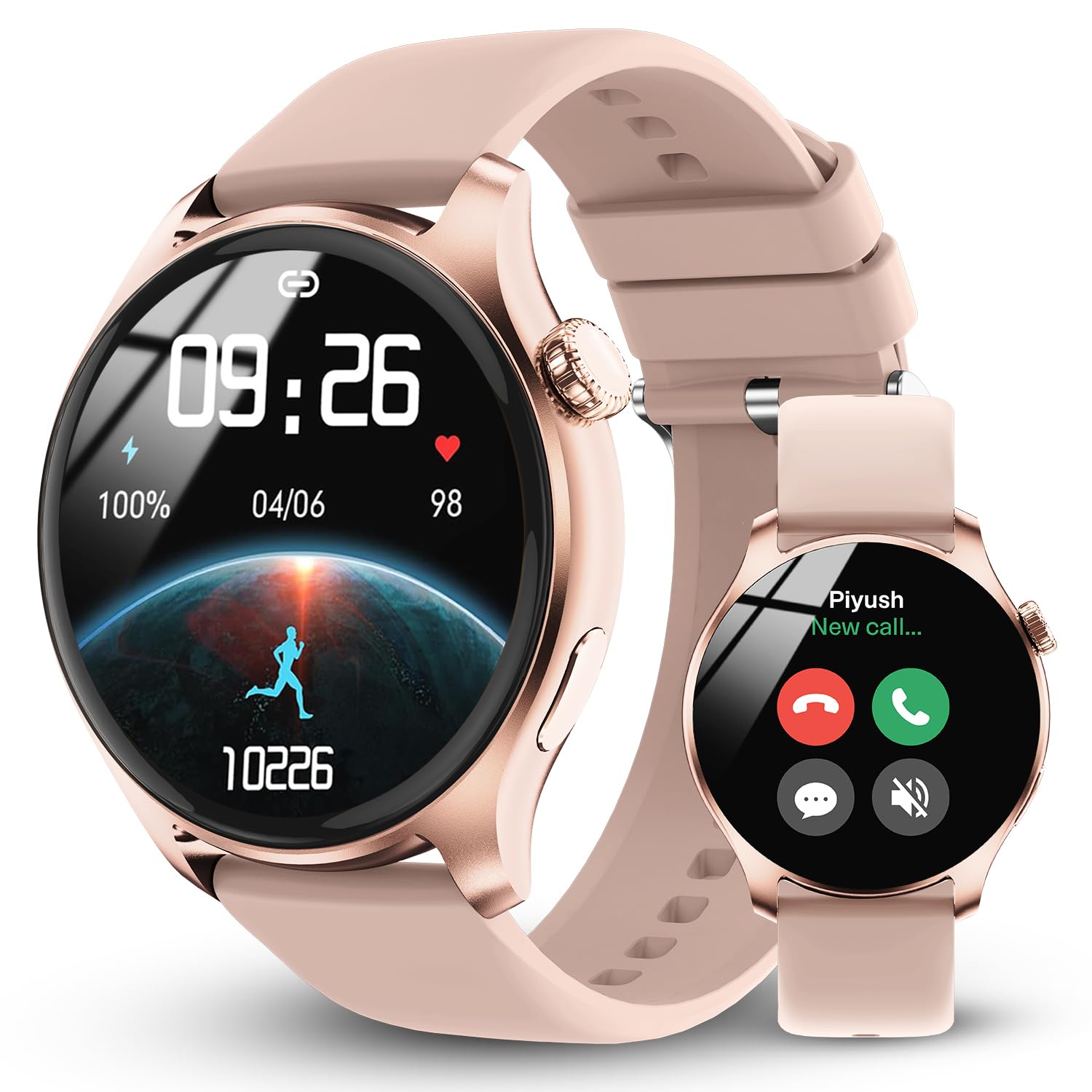 Nervfit Orion S1 Smartwatch with 1.43″ AMOLED Display, Functional Crown Control, Bluetooth Calling, AI Voice Assistant, IP68 Waterproof, Heart Rate & SpO2 Monitor, and 100+ Sports Modes – (Rose Gold) Nervfit Orion S1 Smartwatch with 1.43″ AMOLED Display, Functional Crown Control, Bluetooth Calling, AI Voice Assistant, IP68 Waterproof, Heart Rate & SpO2 Monitor, and 100+ Sports Modes – (Rose Gold)