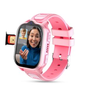 PunnkFunnk TrackNova 4G/5G Kids Smart Watch | HD Video & Voice Calling | Real-Time GPS | Safe Zone, SOS & Class Mode | Family Chat, Games | FaceLock | 800mAh Battery | Smart Watch for Kids – (Pink)