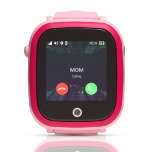 (Refurbished) Turet Smart Watch for Kids- GPS Kids Smart Watch – Silicone Kids’ Smartwatch for Boys and Girls with Panic Button, Camera, GPS Tracker, Voice Calling, Message (Pink)