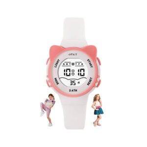 SPIKY Cateye Digital Sports Watch for Kids | Multifunctional with Luminous Display & Alarm | Water Resistant & Soft Silicone Strap | Best Birthday Gift Wrist Watches for Girls & Boys | Age 2-14 yrs