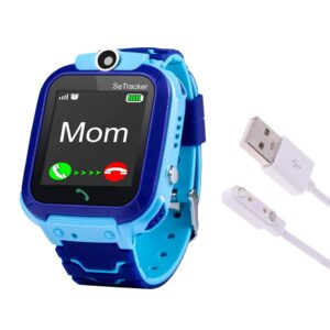 SeTracker M1 Calling Kids Smart Watch for Boys & Girls | Two-Way Calling, SOS, Location Tracking, Camera | 4G/5G SIM Supported | App Control | Voice Chat (Blue)