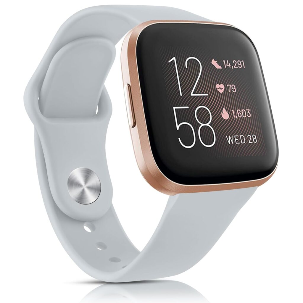 Tobfit Silicone Band for Fitbit Versa 2 Fitness Tracker, Soft Quick-Release Sport Strap for Fitbit Versa SE Fitness Tracker (Watch Not Included), Wristband with Metal Buckle for Men Women