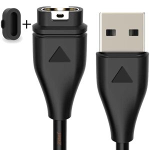 Zitel Charger Compatible with Garmin Fenix 5, USB Charging Cable for Fenix 5, Fenix 5S, Fenix 5X Plus with Dust Plug – Black