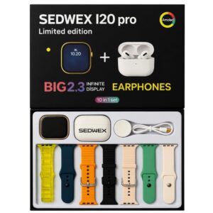 10-in-1 Ultra Smartwatch with Earbuds Combo | 2.3” Big Display Smart Watch Combo with 7 Straps, Charger & TWS Earphones | Premium Smartwatch Combo for Men & Women