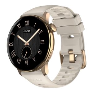Noise Pro 6R 1.46″ AMOLED Smart Watch, 1000 NITS, Powered by AI Pro, Built-in GPS, Strava Integration, Stainless Steel Dial, Video Watch Faces,3ATM,Emergency SOS, TWS Connectivity-Starlight Gold