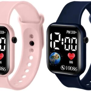 Acnos® Brand Premium 7 Colors Strap Display Fashionable Children Kids Digital Watches Waterproof Sports Square Electronic Led Watch for Kids Boy Baby Girls Digital Watch for Kids Combo Pack of 2