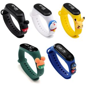 Cartoon Digital LED Watch for Kids – Waterproof Digital Wrist Watches for Baby Boys & Girls, Silicone Strap Wrist Watch, Return Gifts for Birthday, Party Favor