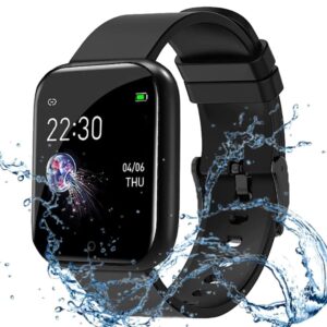 MARVIK Smart Watch for Kids, Men, Boys, Girls, and Women, ID116 Plus 2025, Latest for Android and iOS Phones, IP68 Waterproof with Daily Activity Tracker, Heart Rate Sensor, Sleep Monitor – Black