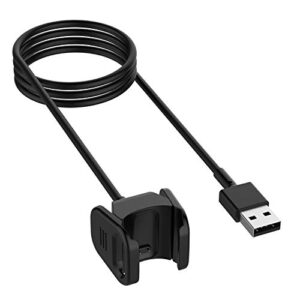 MASKED® USB Charger compatible with Fitbit Charge 3 / Charge 4 – Replacement USB Cable (Black)