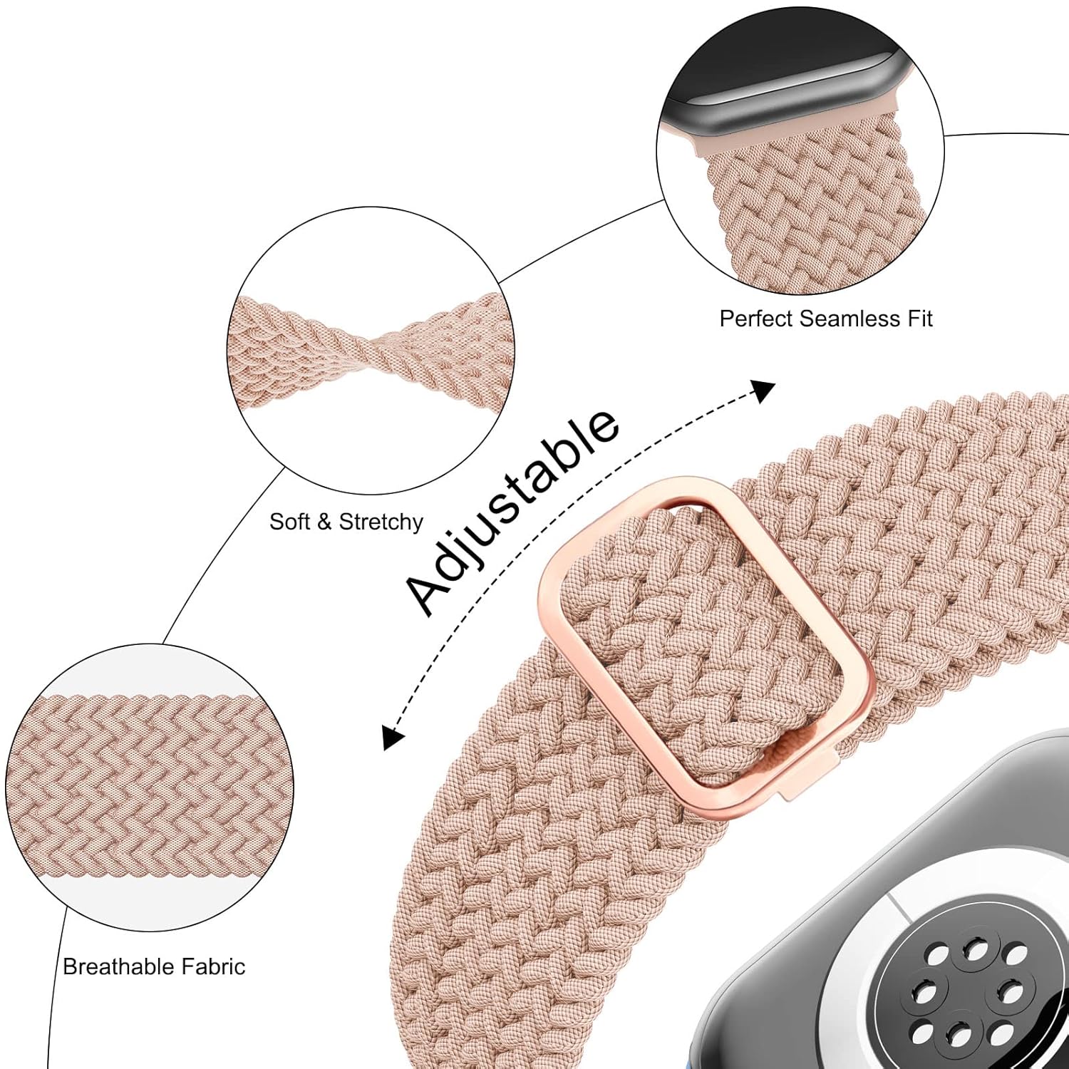 Meliya Braided Stretchy Band Compatible for Apple Watch Strap 38mm 40mm 41mm 42mm 44mm 45mm 46mm 49mm for Women Men, Nylon Elastic Wristbands for iWatch Series 10 9 8 7 6 SE 5 4 3 2 Ultra Ultra 2 Meliya Braided Stretchy Band Compatible for Apple Watch Strap 38mm 40mm 41mm 42mm 44mm 45mm 46mm 49mm for Women Men, Nylon Elastic Wristbands for iWatch Series 10 9 8 7 6 SE 5 4 3 2 Ultra Ultra 2