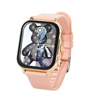 PremiumAV H6 Smart Watch for Men & Women, 49mm HD Display Smartwatch with Wireless Charging, Bluetooth Calling, Fitness Tracker with Heart Rate & Sleep Monitor, Sports Modes, Pink Strap