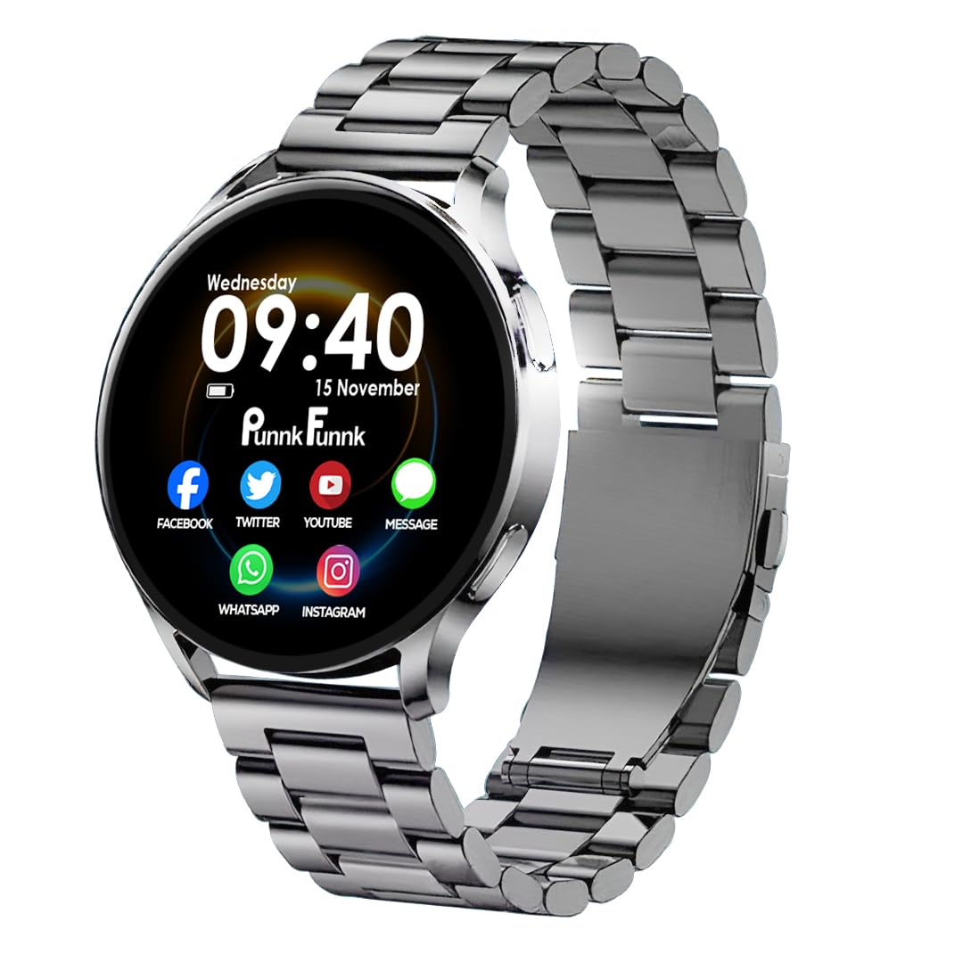 PunnkFunnk EVO Vista Smartwatch, 1.3” HD Display Bluetooth Calling Metal Smartwatch, Fitness & Sleep Tracker, 100+ Sports Modes, IP67 Waterproof Compatible with Android & iOS(Silver) PunnkFunnk EVO Vista Smartwatch, 1.3” HD Display Bluetooth Calling Metal Smartwatch, Fitness & Sleep Tracker, 100+ Sports Modes, IP67 Waterproof Compatible with Android & iOS(Silver)
