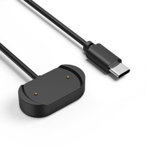 Tobfit Charger Cable Compatible for Amazfit GTS 3 / GTR 3 / GTR 3 pro/T-Rex 2 – Fast Type C Charging Cable 3.3ft 100cm (Black), Durable Charger Cable for Amazfit, Smartwatch Accessories