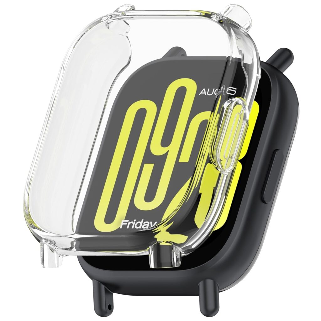 Wisely Protective Case Cover Compatible for Redmi Watch 5 Active SmartWatch Full Screen Protector Soft Case HD Clear, Transparent