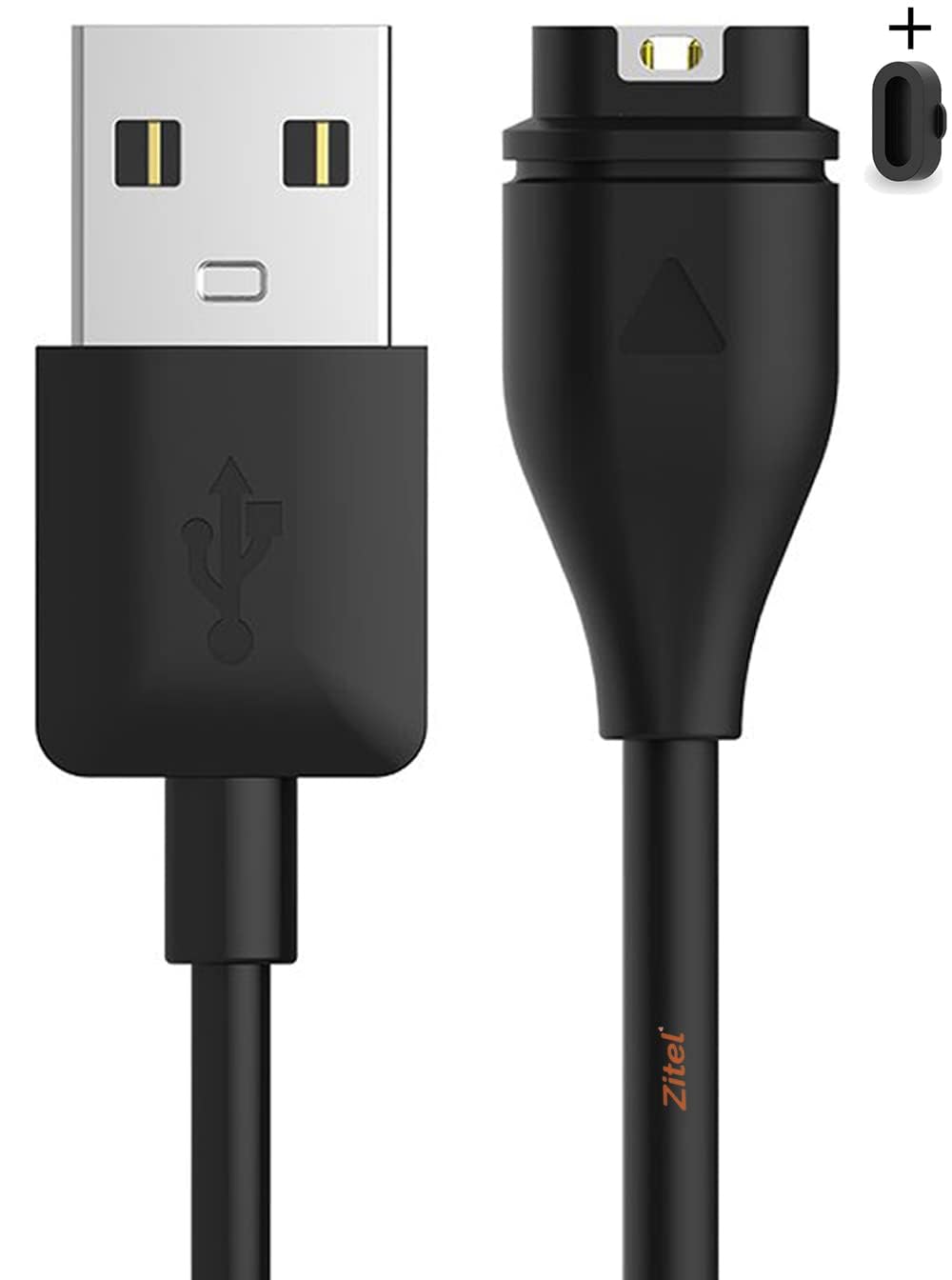 Zitel® Charger Compatible for Garmin Vivoactive 5, 4/4S, 3/3 Music, Vivomove 3/3S, Vivosport, Vivosmart 5 – USB Charging Cable with Dust Plug – Black Zitel® Charger Compatible for Garmin Vivoactive 5, 4/4S, 3/3 Music, Vivomove 3/3S, Vivosport, Vivosmart 5 – USB Charging Cable with Dust Plug – Black
