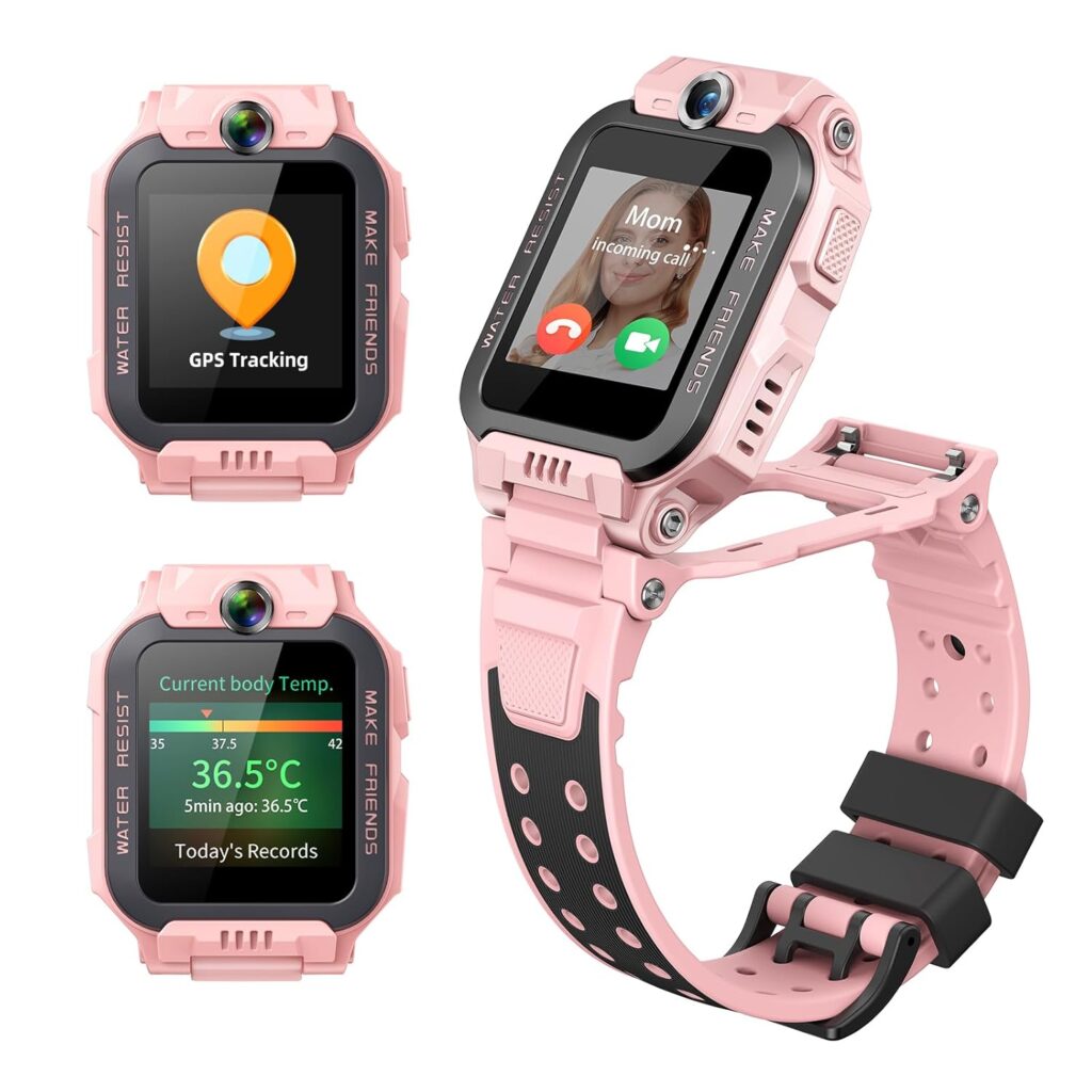 imoo Watch Phone Z7, 4G Smart Watch for Kids with Real-Time HD Video & Phone Call, Smart Watch for Girls with GPS Location and 14-Day History, Smartwatch for Boys with IPX8 Waterproof (Pink)