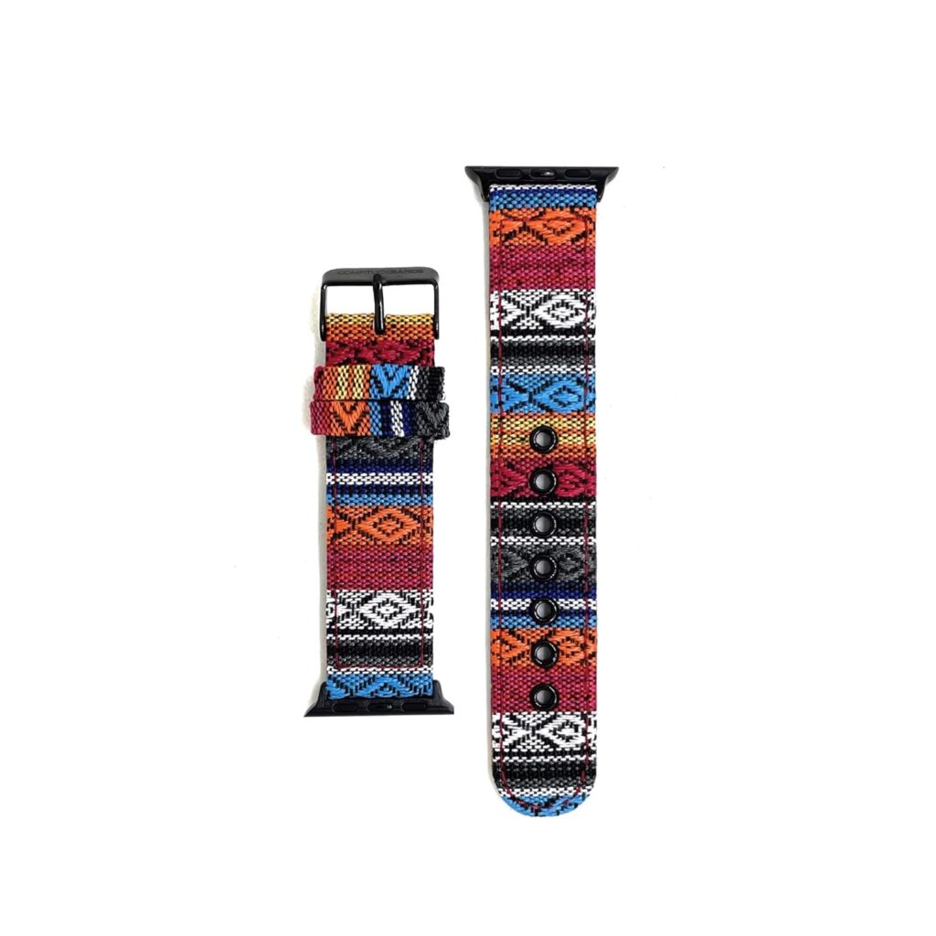 Boho Band Compatible for Apple Watch Strap 41mm 40mm 38mm, iWatch, SE, 10, 9, 8, 7, 6, All Series (Handmade Fabric Canvas, for Men Women)