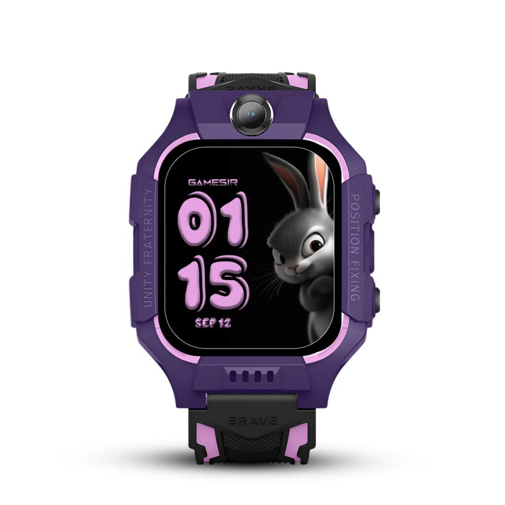 GameSir Q18 Kids Smart Watch, 2G/3G Connectivity, Voice Calling, GPS Tracker, Two-Way Calling, SOS Function, Camera & Water Rasistence, Smartwatch for Kids – Boys & Girls – (Purple)