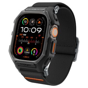 Spigen Lite Fit Pro for Apple Watch Ultra 3 49mm Case with Strap, Apple Watch Ultra 2/1 49mm Durable TPU Case with Lightweight Fabric Strap – Matte Black