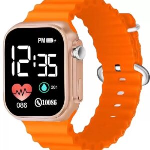 Acnos Digital Orange Waterproof LED Display Kids Watch for Boys & Girls Men and Women Birthday Christmas Gift Age 4-15 Years