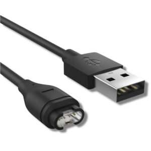 CRYSENDO Charger For Garmin Forerunner 45/245/945, Fenix 5/6, Vivoactive 3/4, Instinct Smartwatches | Replacement Charging Cable Cord | Portable Type A USB Charger Dock Cable (Black – 1m/3.3ft)