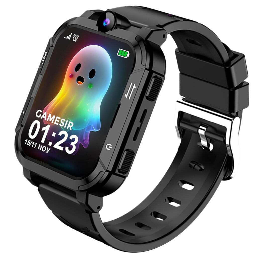 GameSir Musk PRO 5G/4G Kids Smart Watch with GPS Tracker, SIM Calling, Face Unlock, Video Calls, SOS Alerts, IP67 Waterproof, 800mAh Battery, Voice Chat, Live Location(Main -Colour) (Black)