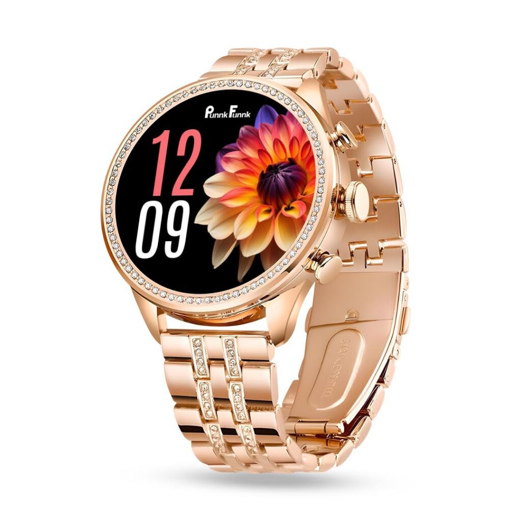 PunnkFunnk GEN 9 Smart Watch Specially Made for Girls & Women with Multi Features and Watch Faces, Music Smartwatch (Golden Strap, 1.30 Inch AMOLED Sunlight Proof Display)
