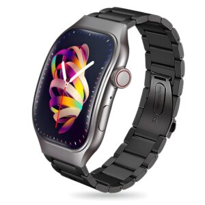 PunnkFunnk Newly Launched Fitrivo SmartWatch 2.01″ Curved AMOLED Display, 100+ Watch Faces, Crown Control, 100+ Sports Modes, Health Tracking, Bluetooth Calling, IP67, for Men & Women (Metal Black)