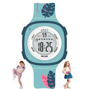 SPIKY Digital Sports Watch for Kids | Multifunctional, Luminous Display, Alarm | Water Resistant & Printed Silicone Strap | Best Birthday Gift Wrist Watches for Girls & Boys | Age 2-14 yrs